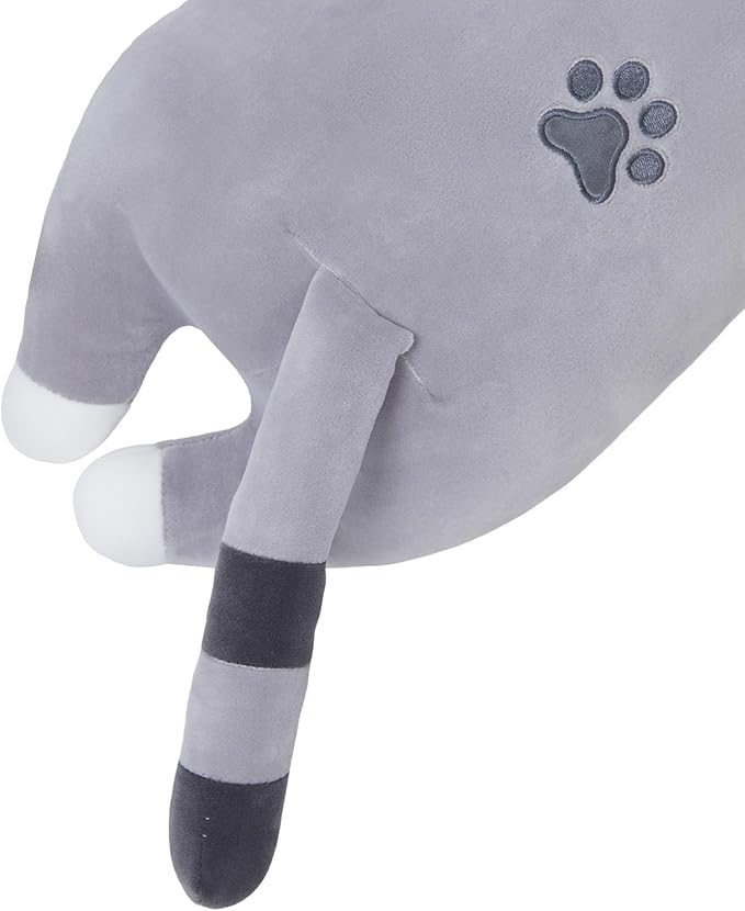 Long Cat Plush Body Pillow, Cute Cat Plush Toy Pillows with Wings, Stuffed Animals Kitten Soft Plushies Gifts for Kids Girls Girlfriend(Grey, 19.6in/50cm)