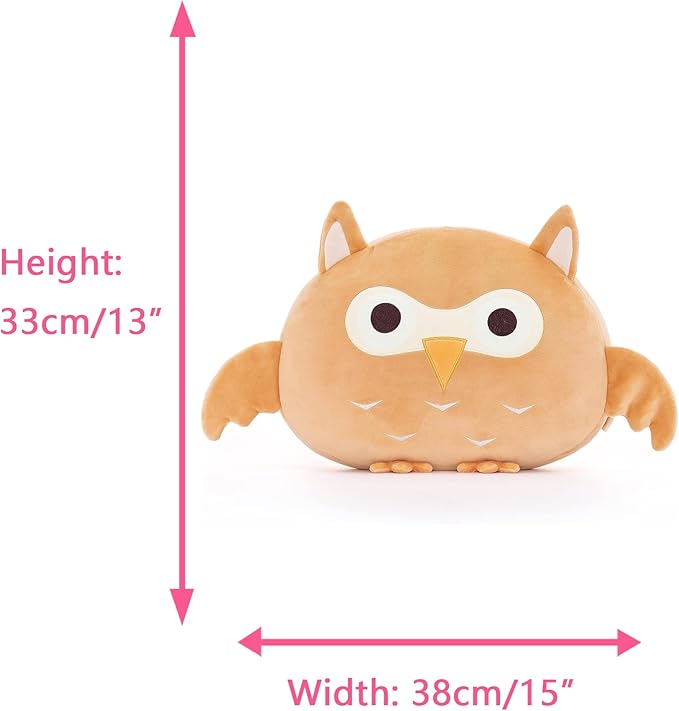 Lazada Stuffed Owl Animal Plush Kids Pillow Super Soft Toys Brown 15''