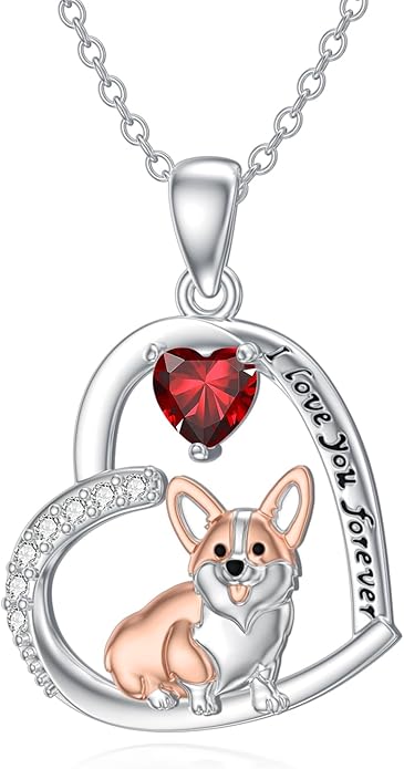 Dachshund Necklace 925 Sterling Silver Dachshund Birthstone Pendant Cute Animal Puppy Dog Dachshund Jewelry Gifts for Women Dachshund Lover