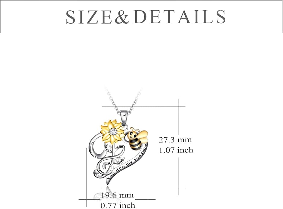 LUHE Bee Necklace 925 Sterling Silver Honeycomb Cute Flower Pendant Necklaces for Women Gifts for Her Women
