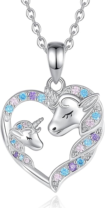 EUDORA Sterling Silver Mother Daughter Necklace for Women, Mama Son Daughter Necklace Pendant for Mom and Daughter,Mom Jewelry from Daughter Mother's Day Gift for Mother Daughter Aunt Grandma