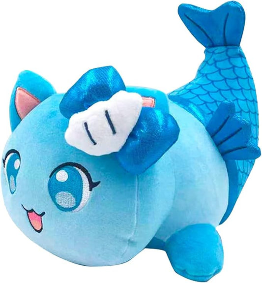 Mermaid Cat Stuffed Animal Plush,Mee-Meow Cat Food Plushies, Cute Anime Cartoon Stuffed Animal Figure Toy Plush Pillow Gift for Kids and Festival Gift