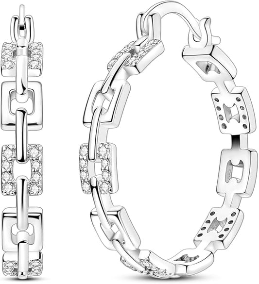 NARMO 925 Sterling Silver Hoop Earrings for Women Hypoallergenic Lightweight Simple Huggie Hoop Earrings Twisted Hoop Earrings Colorful Cubic Zirconia Hoop Earrings Rainbow Hoop Earrings