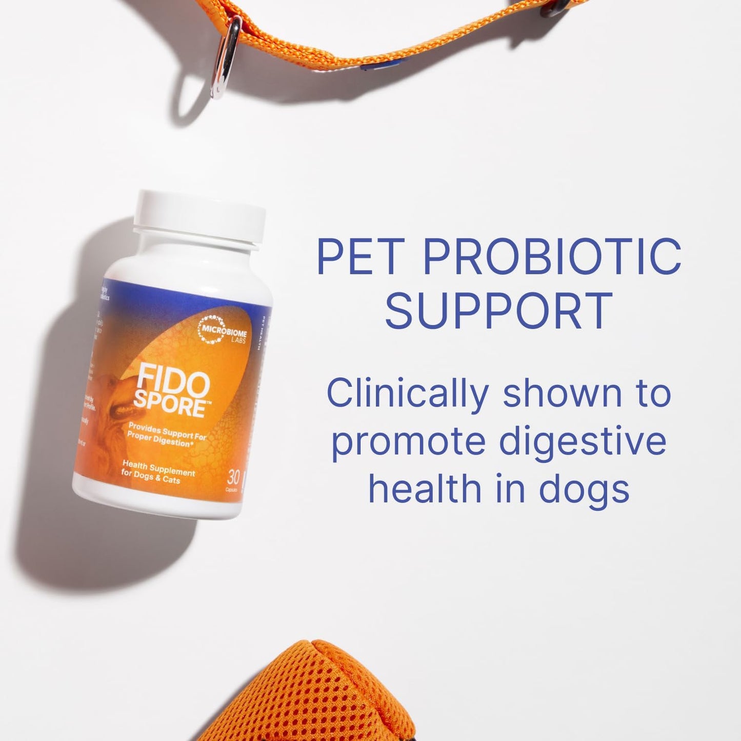 Microbiome Labs Fidospore - Dog Probiotics for Digestive Health & Immune Support - Spore-Forming Pet Probiotics for Dogs & Cats Gut Health - Flavored with Grass Fed Beef Liver (30 Capsules)