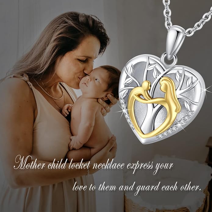 Picture Locket Necklace for Women Men Rose 14K Real Gold 925 Sterling Silver Jewelry Heart Locket Necklace that Holds Pictures Tree of Life Viking Wolf Celtic Knot St Christopher St Michael Pendant