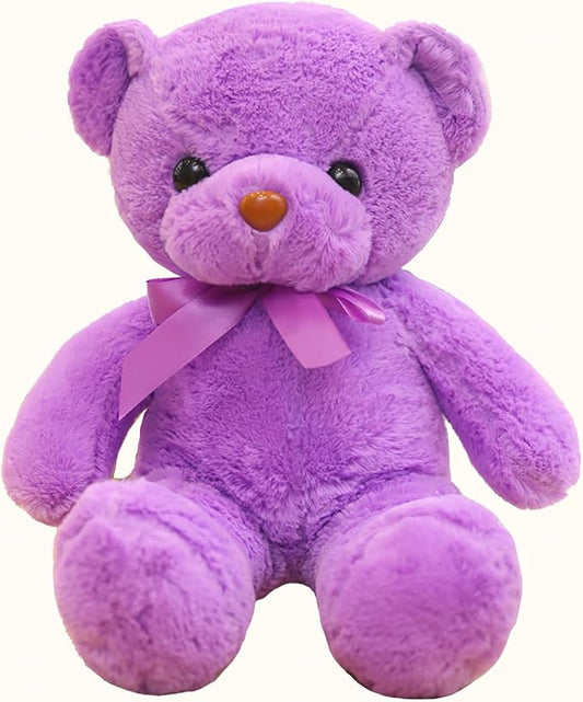 Purple Teddy Bear Stuffed Animals 13" Soft Cuddly Stuffed Teddy Bear Plush Toys Cute Birthday Mother's Day Valentine’s Day Wedding Graduation Party Gifts for Kids