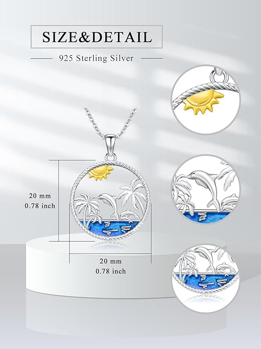 Dorunmo Animal Necklace 925 Sterling Silver Owl/Sloth/Axolotl/Dolphin Necklace Celtic Knot Pendant Birthday Anniversary Animal Jewelry for Women Friends Animals Lover