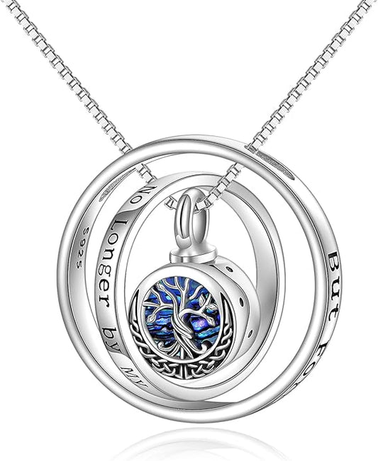 Tree of Life Urn Necklaces for Ashes 925 Sterling Silver Tree of Life Crystal Cremation Jewelry for Ashes Memory Jewelry for Women Men