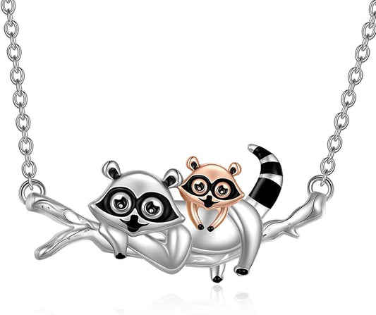 TIGER RIDER Bee Necklace for Women Sterling Silver Cute Animal Axolotl Dragonfly Moth Owl Black Cat Pendant Necklaces Animals Jewelry Birthday Gifts for Women Wife