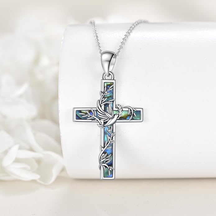 YFN Cross Necklace Sterling Silver Religious Cross Pendant Jewelry Christian Gifts for Women Men