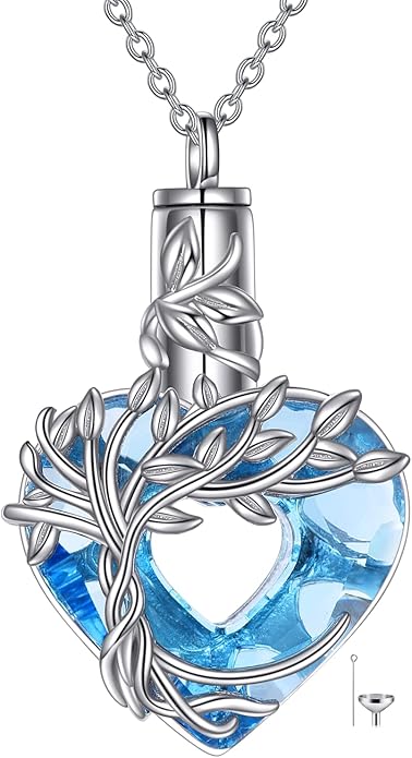 TIGER RIDER Urn Necklace for Ashes for Women 925 Sterling Silver Cremation Jewelry for Ashes