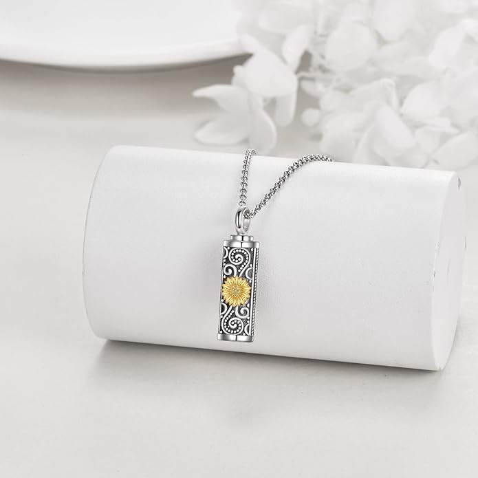 TIGER RIDER Urn Necklace for Ashes for Women 925 Sterling Silver Cremation Jewelry for Ashes