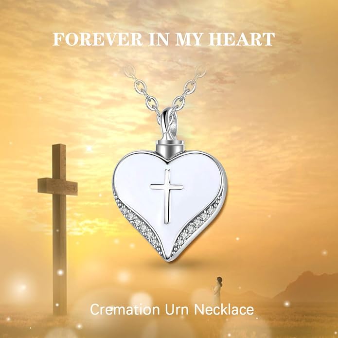 EUDORA Sterling Silver Urn Necklace for Ashes for Women Men, Ash Pendant for Human Cat Dog Ashes, Necklace for Ashes of Loved One Dad Mom Papa Pet Cremation Souvenir Jewelry for Funeral, 20inch