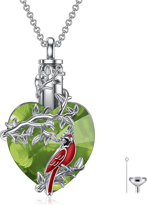 Animal Crystal Urn Necklace For Ashes Sterling Silver Butterfly Dragonfly Bee Phoenix Peacock Hummingbird Fox Angel Wing Pentagram Pentacle Cremation Necklace Heart Teardrop Urn Holder Necklaces For Women Memorial Jewelry
