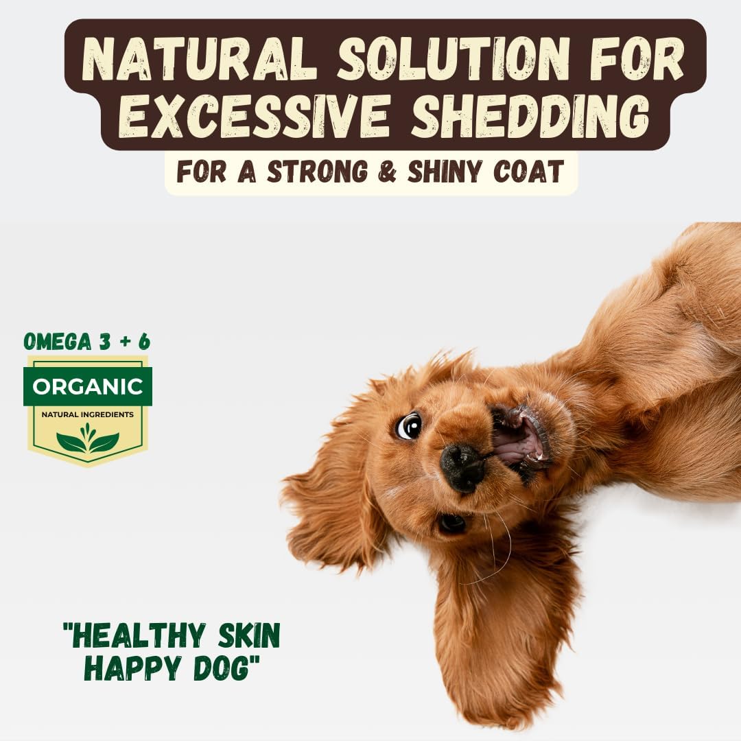 Deshedding Dog Shampoo Bar for Shedding Control, Natural Ingredients with Coconut Oil & Shea Butter | No Plastic Waste, Vegan, 3 Bars