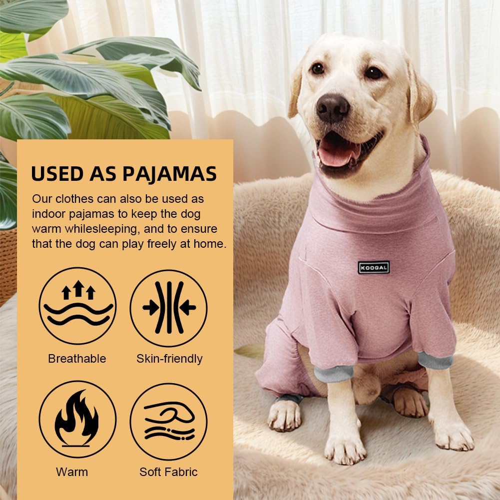 Dog Pyjamas PJS Sweater Clothes and Home Clothing Suitable for Large to Giant Breeds of Dogs, Dog Surgery Recovery Suit, Extra-Large Stretch Fabric, Four-Legged Clothes (Thin Pink, 6XL)