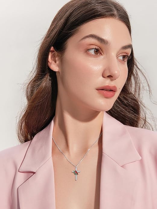 Cross Urn Necklace for Ashes 925 Sterling Silver Cremation Jewelry with Funnel Filler Kit Ashes Necklace for Human Women Girl Pets