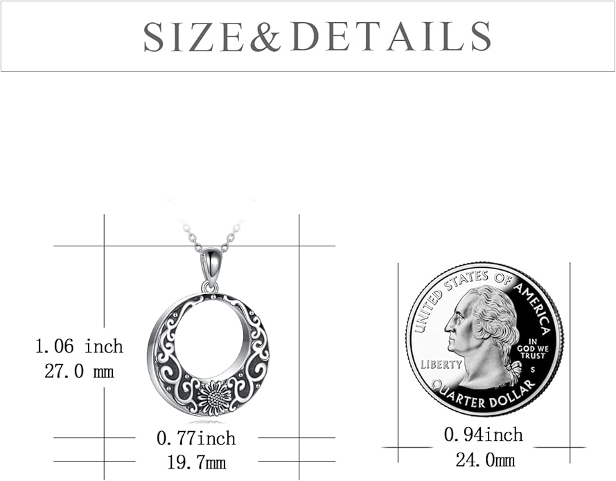 TIGER RIDER Urn Necklace for Ashes for Women 925 Sterling Silver Cremation Jewelry for Ashes