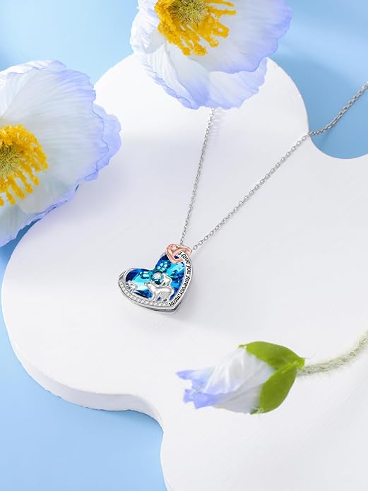 Mothers Day Gift for Mom 925 Sterling Silver Mama Bear/Dinosaur/Cat/Bird/Chicken Necklace with 1 2 3 4 5 Cubs Jewelry for Women Wife Grandma