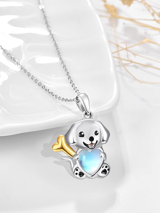 Dreamboat Moonstone Animal Pendant Necklace for Women 925 Sterling Silver Cute Animals Jewelry Gifts