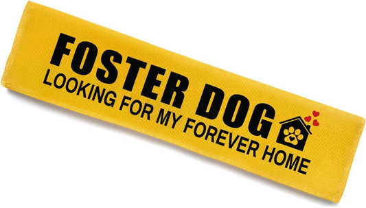 Foster Dog Looking for My Forever Home Dog Leash Sleeve, Funny Yellow Dog Leash Wrap Alert Hanging ID Patch Tag, Service Dog Leash Wrap Dog Pet Leash Sleeve Pet Birthday Gifts for Dog Owners