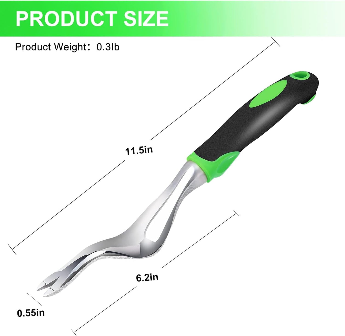 Kynup Garden Tools, Pitchforks, Garden Tools, Weeder Aluminum with Soft Rubberized Non-Slip Handle, Durable Garden Hand Tools Garden Gifts for Men Women