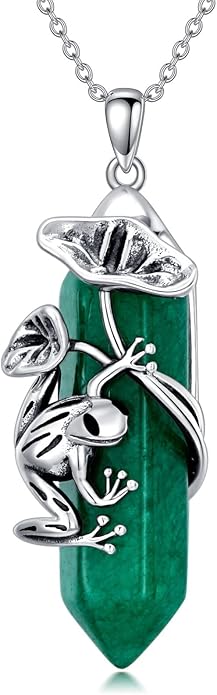 Frog Necklace 925 Sterling Silver Frog Pendant Birthstone Quartz Jewelry Gift for Women s Mom
