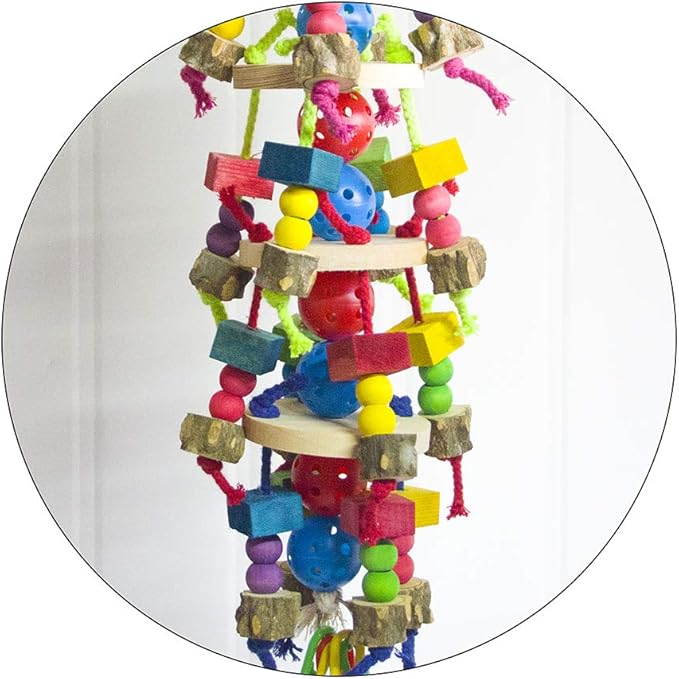 Deloky Large Parrot Toys - Natural Wood Large Bird Chewing Toys Suggested for Macaws cokatoos,African Grey and a Variety of Large Amazon Parrots