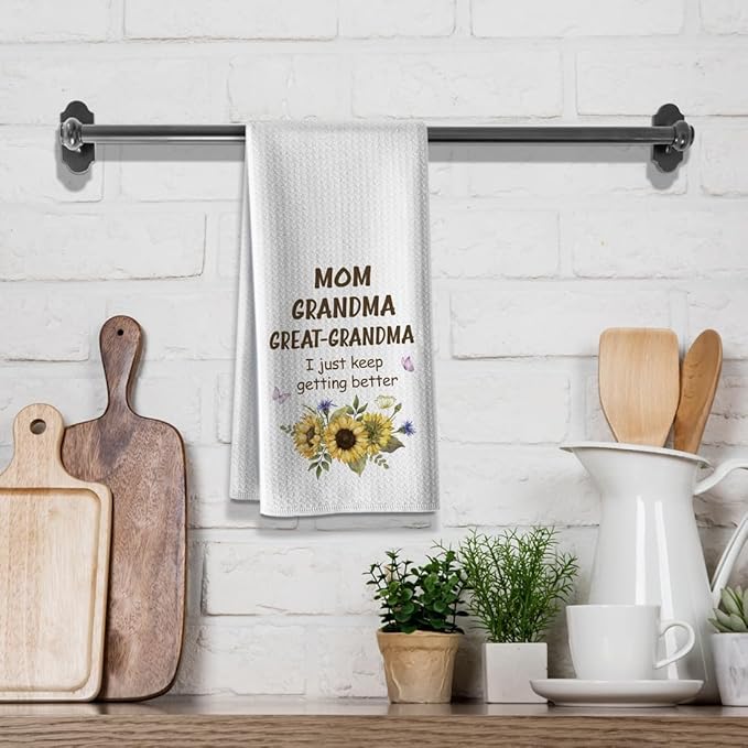 Grandma Funny Kitchen Towels, Joked Dishcloth,16 * 24,Microfiber Dish Cloths Hand Rags,Hilarious Absorbent Bar Towel, Gifts for Best Grandmother On Birthday,Christmas,Mother's Day,Thanksgiving