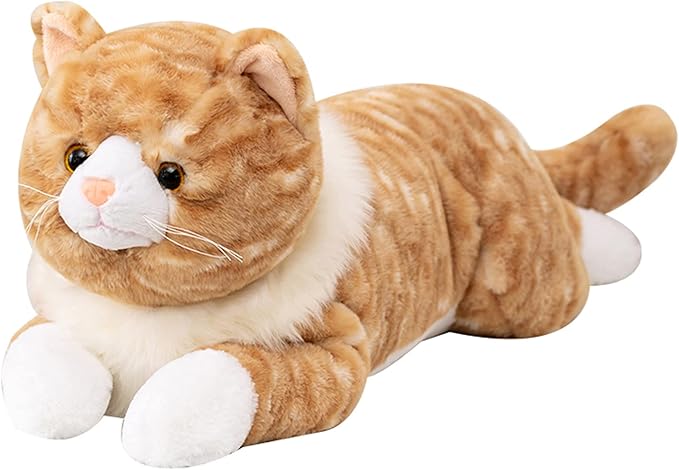 Cat Weighted Stuffed Animals, 3.9 lbs 21.6 inch Weighted Cat Plush Toy Realistic Plush Animals Pillow Toy for Adults and Kids