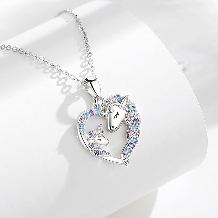 EUDORA Sterling Silver Mother Daughter Necklace for Women, Mama Son Daughter Necklace Pendant for Mom and Daughter,Mom Jewelry from Daughter Mother's Day Gift for Mother Daughter Aunt Grandma