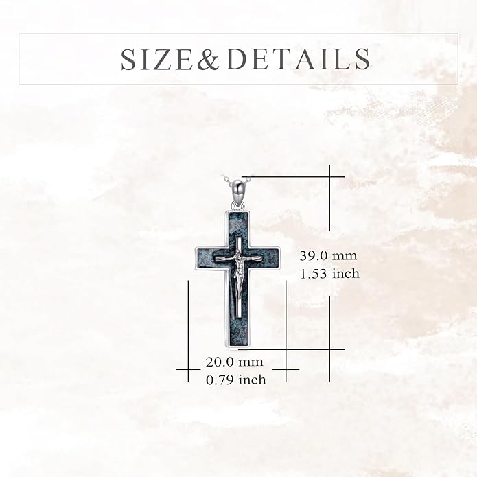 YFN Cross Necklace Sterling Silver Religious Cross Pendant Jewelry Christian Gifts for Women Men