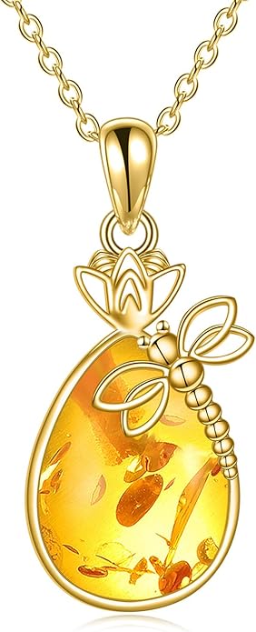 CRMAD Daisy/Black Cat/Dragonfly/Daffodil/Hummingbird/Stingray/Phoenix Feather/Rose Necklace Sterling Silver Moonstone Teardrop Pendant Necklace Flower Animal Jewelry Gifts for Women