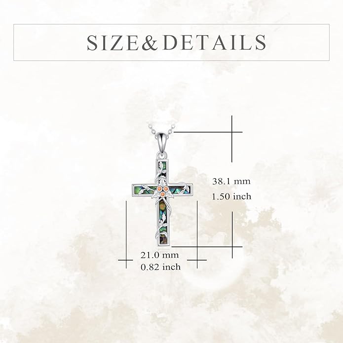 YFN Cross Necklace Sterling Silver Religious Cross Pendant Jewelry Christian Gifts for Women Men
