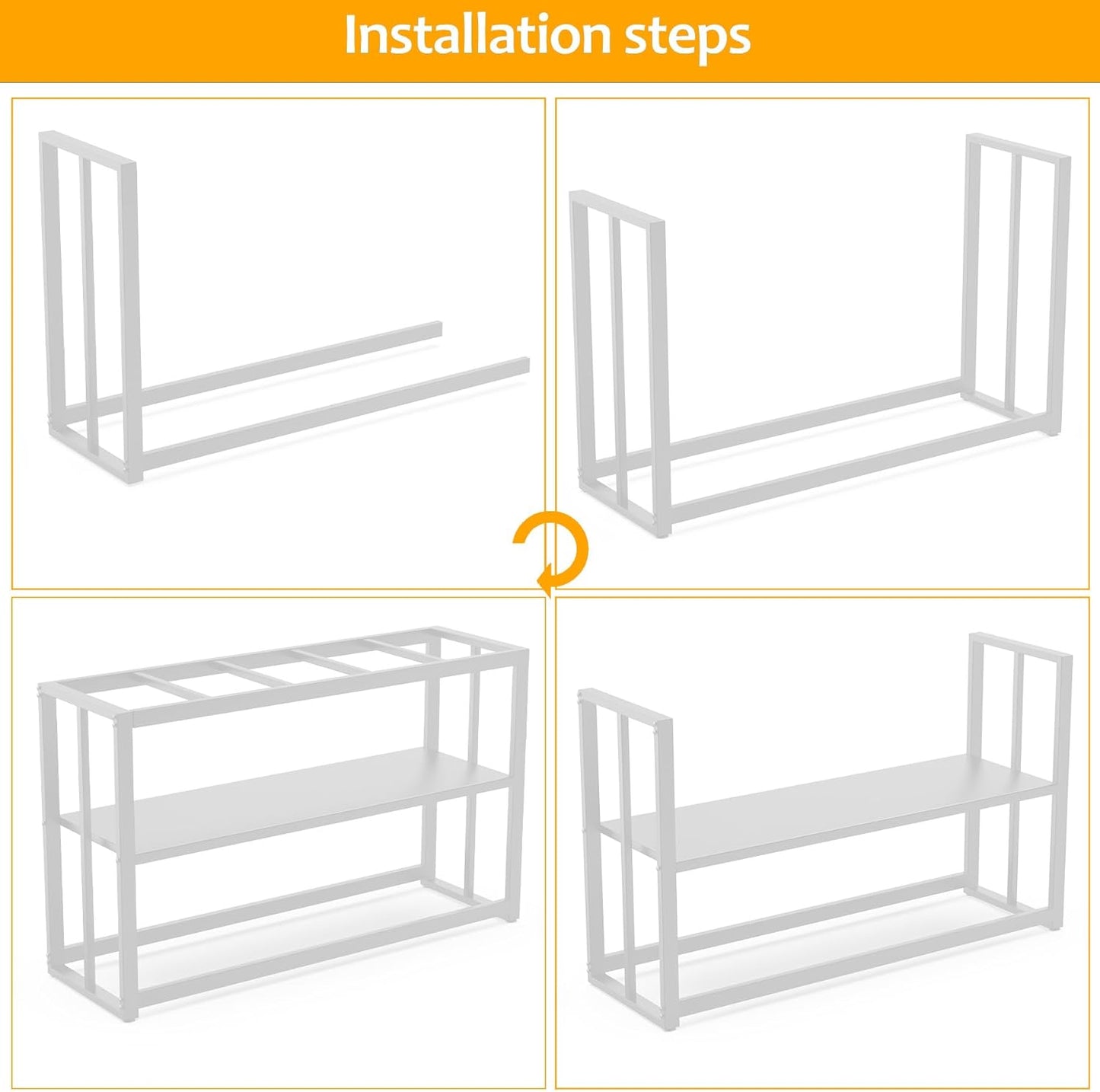 Akenow 55-75 Gallon Fish Tank Stand with Storage Shelf, 48.5 x14.9 x 29.2 Inch Aquarium Stand, Turtle Tank, Reptile Terrariums and Breeder Tank Stand,980LBS Capacity, White