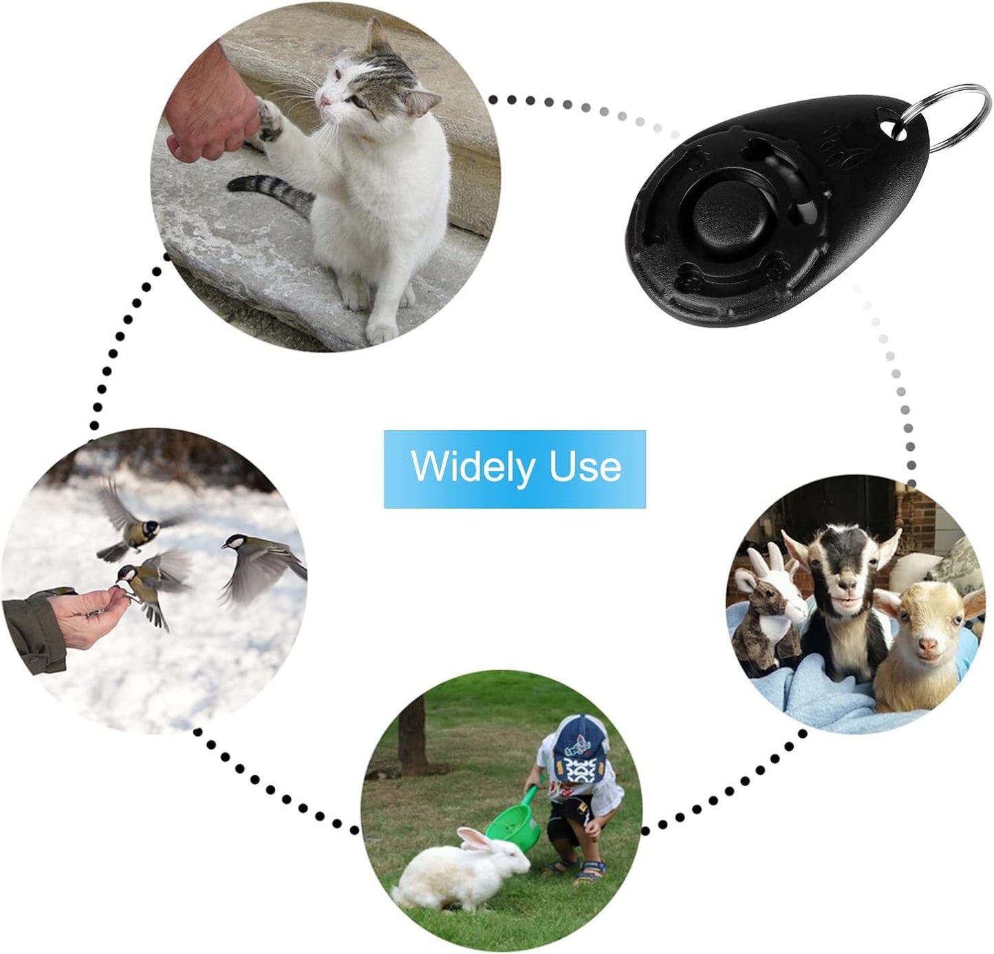 Diyife Dog Clicker for Training, 2 Pack Dog Training Clicker, Clicker Dog Training with Wrist Strap, Pet Training Clicker, Perfect for Dog Cat Puppies Behavioral Training (Black and Water Lake Blue)