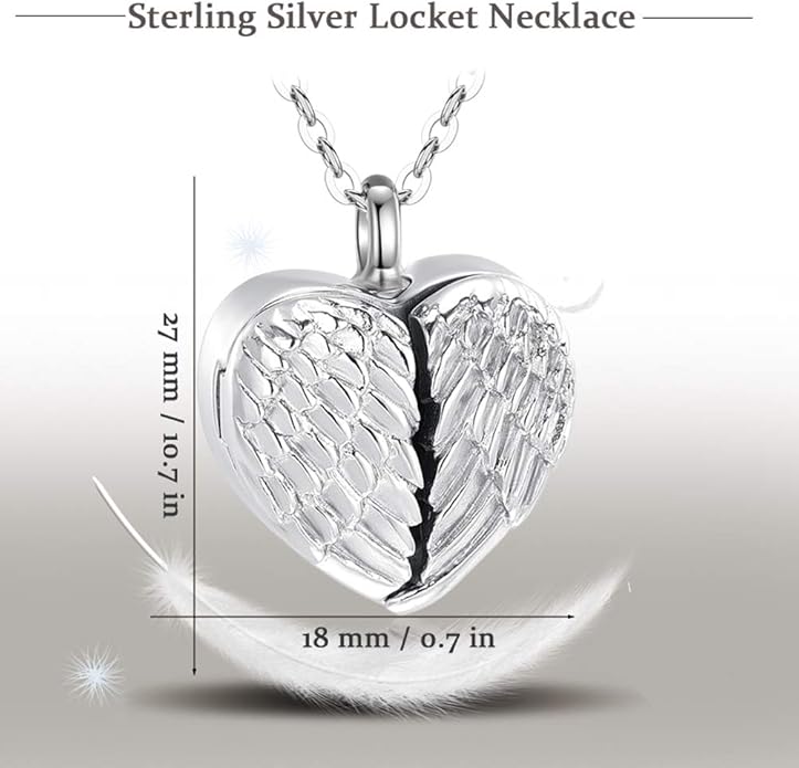 EUDORA Sterling Silver Urn Necklace for Ashes for Women Men, Ash Pendant for Human Cat Dog Ashes, Necklace for Ashes of Loved One Dad Mom Papa Pet Cremation Souvenir Jewelry for Funeral, 20inch