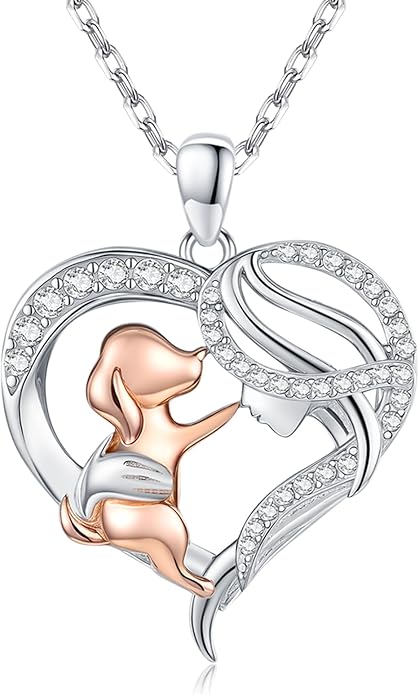 Dog Cat Necklace Pendant 925 Sterling Silver Pet Jewelry Gifts for Women