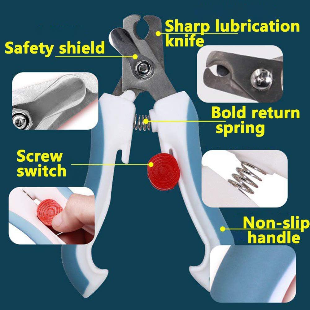 OMEM Bird Nail Clippers with Grinding Nail Scissors Tool Pet Parrot Claw Care (Pink,S)