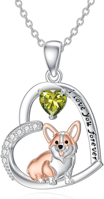 Dachshund Necklace 925 Sterling Silver Dachshund Birthstone Pendant Cute Animal Puppy Dog Dachshund Jewelry Gifts for Women Dachshund Lover