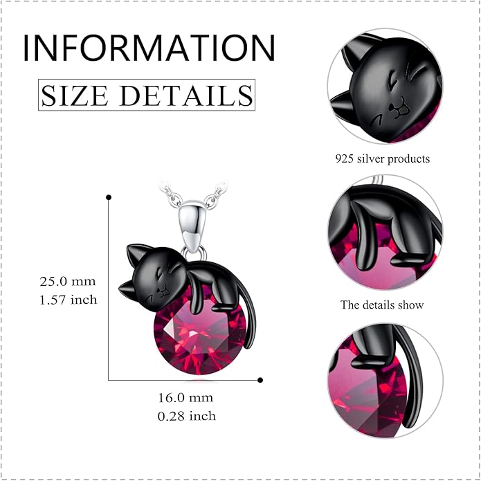 Cat Necklace Sterling Silver Cat Pendnat with Rose Quartz Pearl Jewelry Gifts for Women Cat Lovers