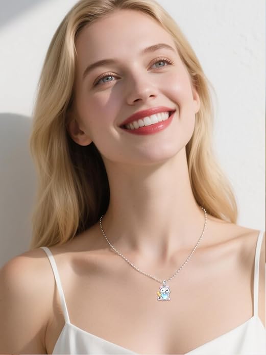 Dreamboat Moonstone Animal Pendant Necklace for Women 925 Sterling Silver Cute Animals Jewelry Gifts