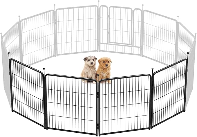 FXW Rollick Unleashed Dog Playpen for Indoor, Yard, RV Camping, 32 inch 4 Panels for Small and Medium Dogs, Black│Patented