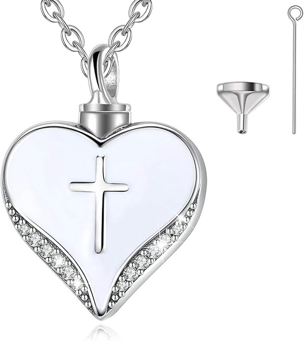 EUDORA Sterling Silver Urn Necklace for Ashes for Women Men, Ash Pendant for Human Cat Dog Ashes, Necklace for Ashes of Loved One Dad Mom Papa Pet Cremation Souvenir Jewelry for Funeral, 20inch