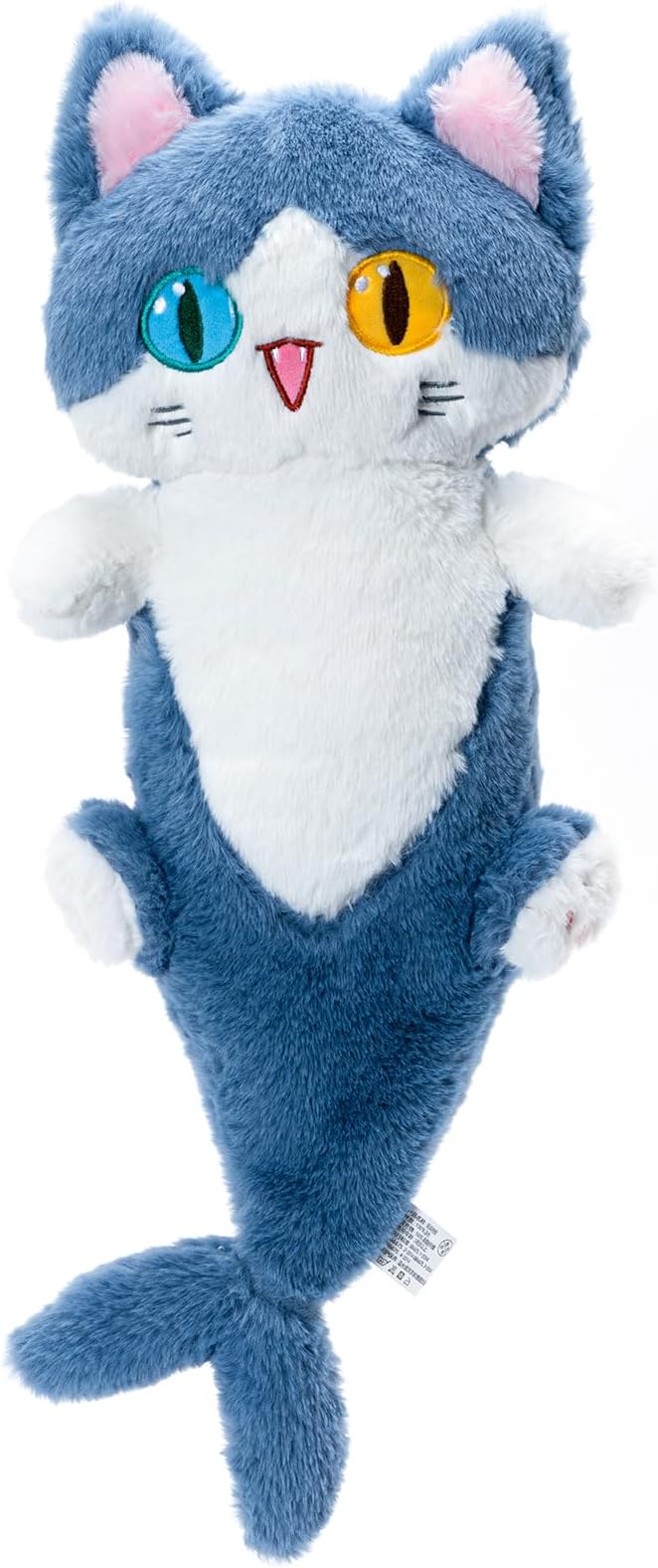 OOPSHANA Long Cat Plush Toy Cute Plushie Hugging Plush Pillow Shark Cat Stuffed Animal for Girls and Boys Blue 19.7"