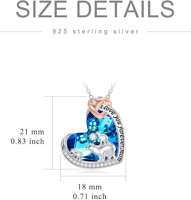 Mothers Day Gift for Mom 925 Sterling Silver Mama Bear/Dinosaur/Cat/Bird/Chicken Necklace with 1 2 3 4 5 Cubs Jewelry for Women Wife Grandma