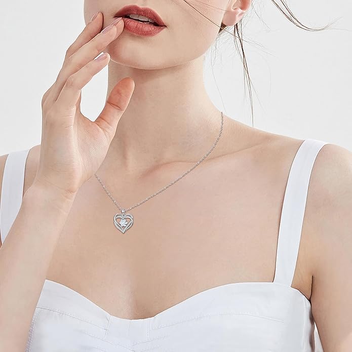 Dog Cat Necklace Pendant 925 Sterling Silver Pet Jewelry Gifts for Women