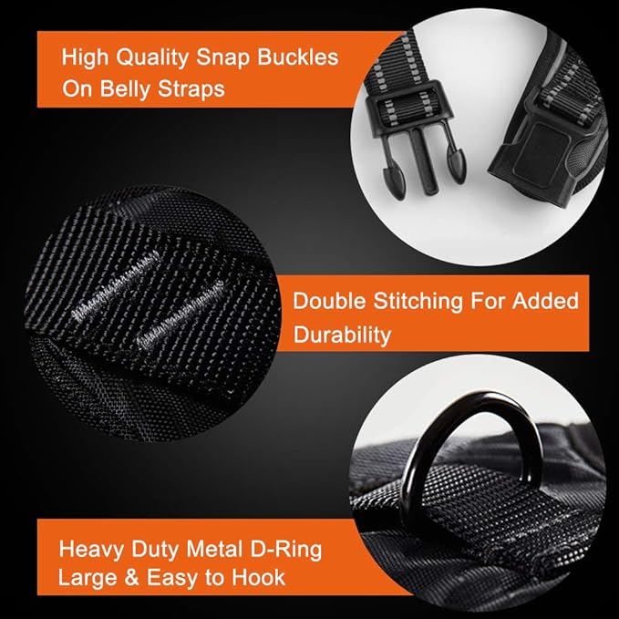 PHOEPET No Pull Dog Harnesses for Small Puppies Reflective Adjustable Front Clip Vest with 2 Metal Leash Attachment Hooks Soft Handle(XS, Purple)