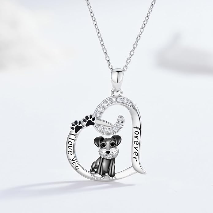 Dog/Paw Print/Infinity Necklace for Women 925 Sterling Silver Heart Dogs Pendant Necklaces Jewelry Christmas Birthday Gifts for Dog Lovers Friends