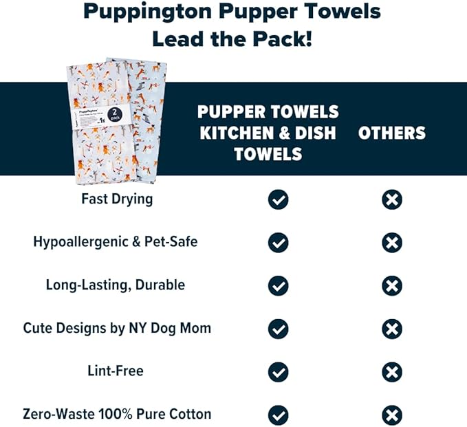 Dog Kitchen Towels - Ice Hockey Mom Gift Kitchen Towels - Rink Rover Puppies Skating Decor - Ice Hockey Decor Dog Tea Towels - Ice Skating Winter Tea Towel Set - 2-Pack (Ice Pups)